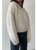 Etclet Leilani Metallic Knit Crop Hoodie - Cream - Thumbnail 2