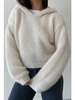 Etclet Leilani Metallic Knit Crop Hoodie - Cream - Thumbnail 4