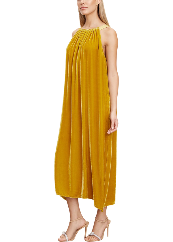 Velvet Marin Silk Velvet A-Line Dress | Garmentory