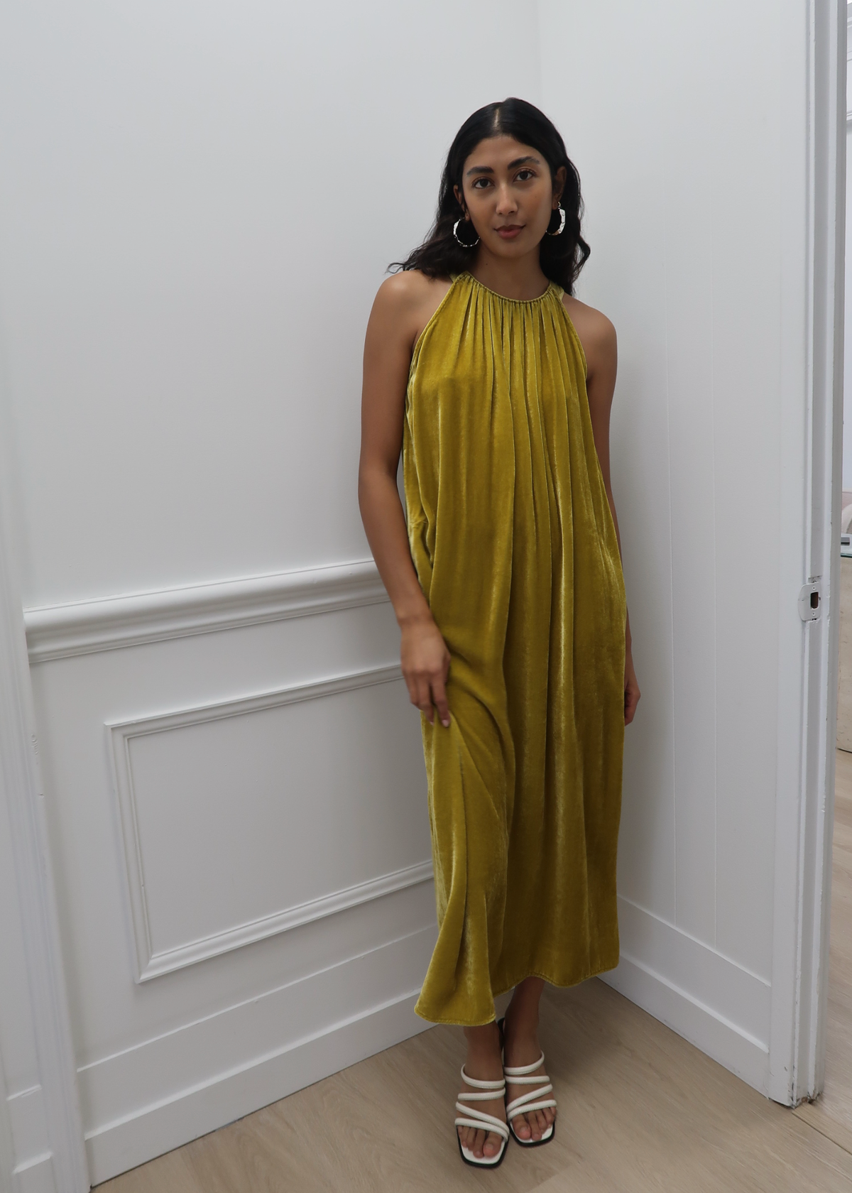 knee length dresses for ladies Marin Collared Maxi Dress - Navy