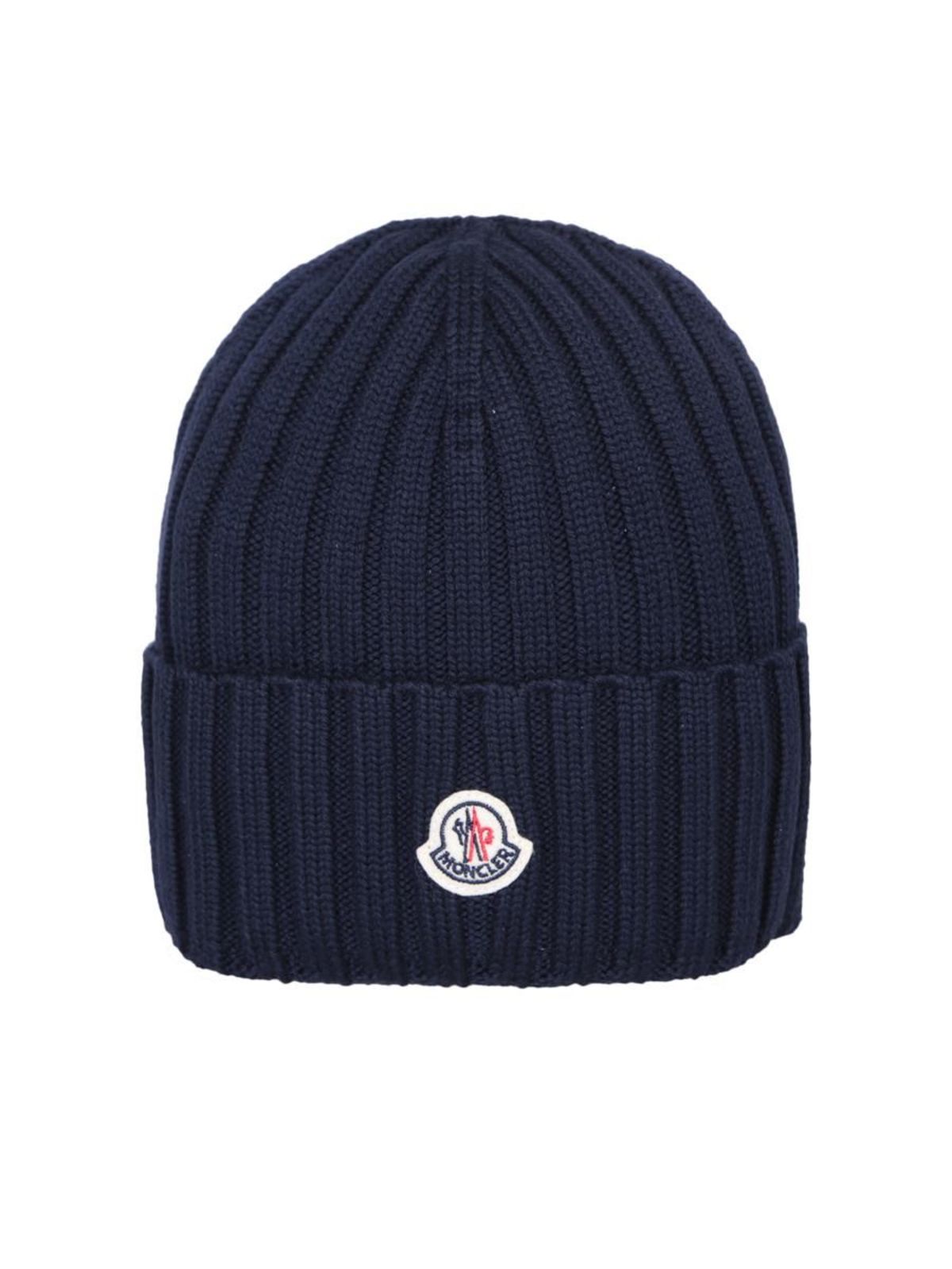 navy blue moncler beanie
