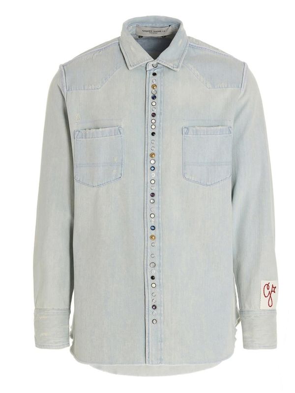 GOLDEN GOOSE Bleached denim shirt | Garmentory