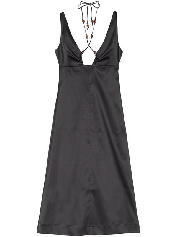 ganni double satin halter-neck dress Double Satin Halter-neck Dress