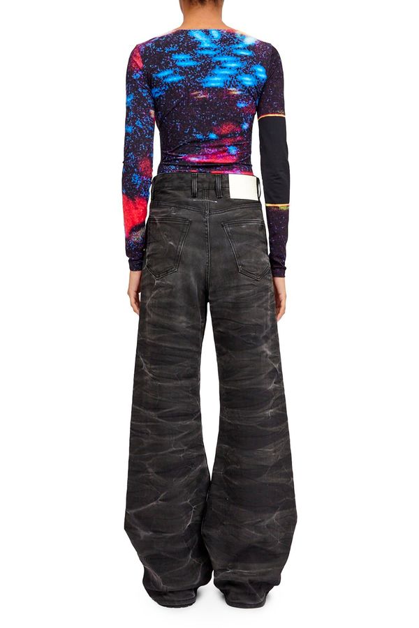パンツ mm6 crease effect wide leg jeans 23aw MM6 Maison Margiela Men's' Crease Effect Wide Leg Jeans in