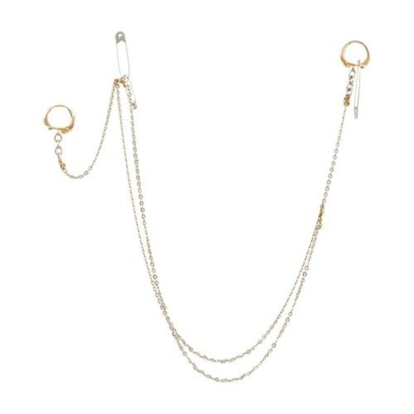 Safety pin chain brooch Garmentory