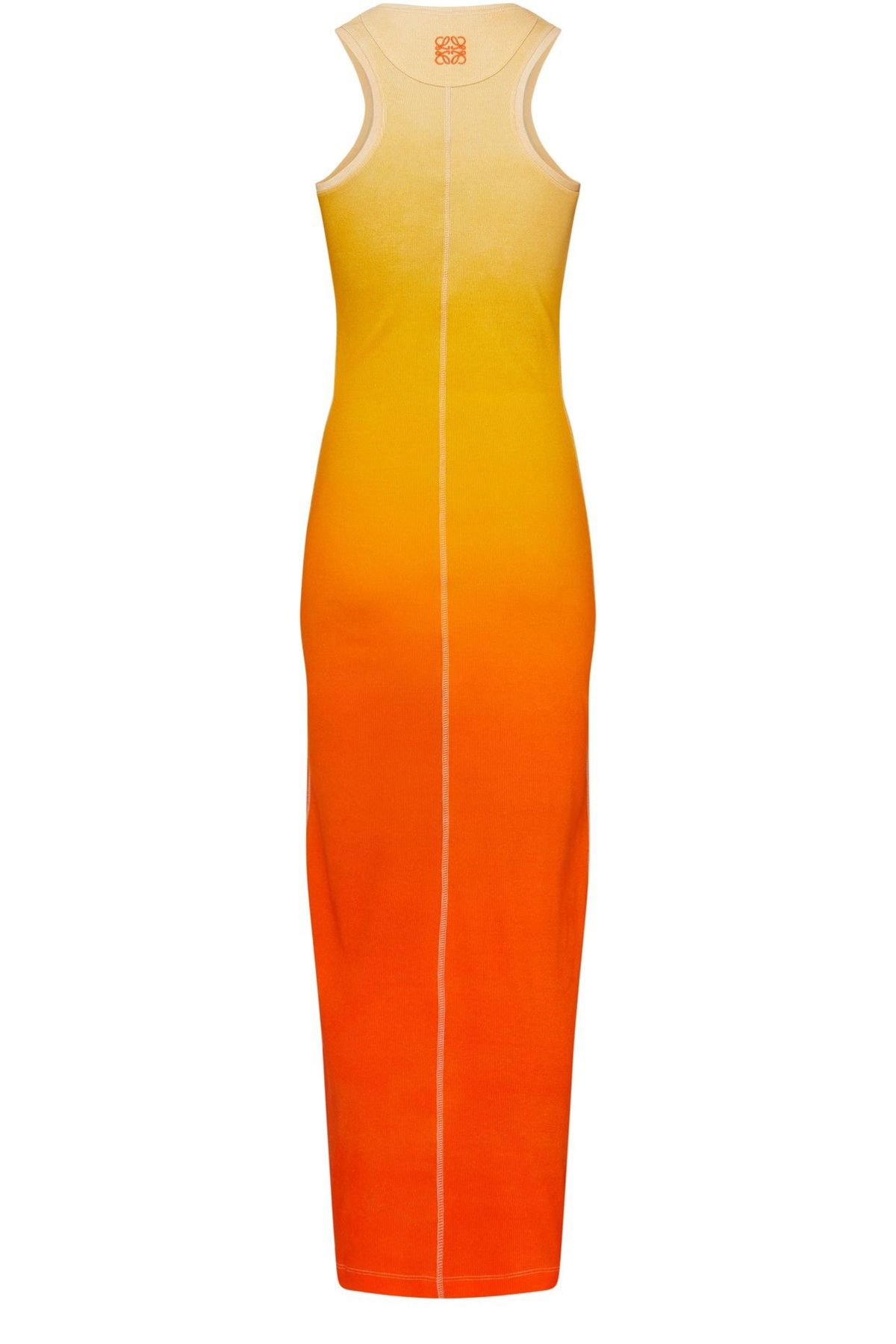 open lace back dress Orange High Neck Lyrical Dress with Deep V Back – Crystal Couture main image 1