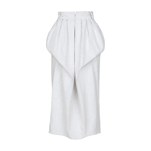 【関税＆送料込み】Maison Margiela White Denim Skirt White Painted Denim Maxi Skirt by Maison Margiela on Sale