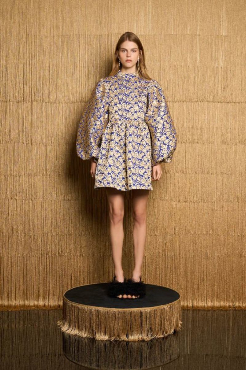 Sister Jane Record Rose Jacquard Mini Dress - Royal Blue