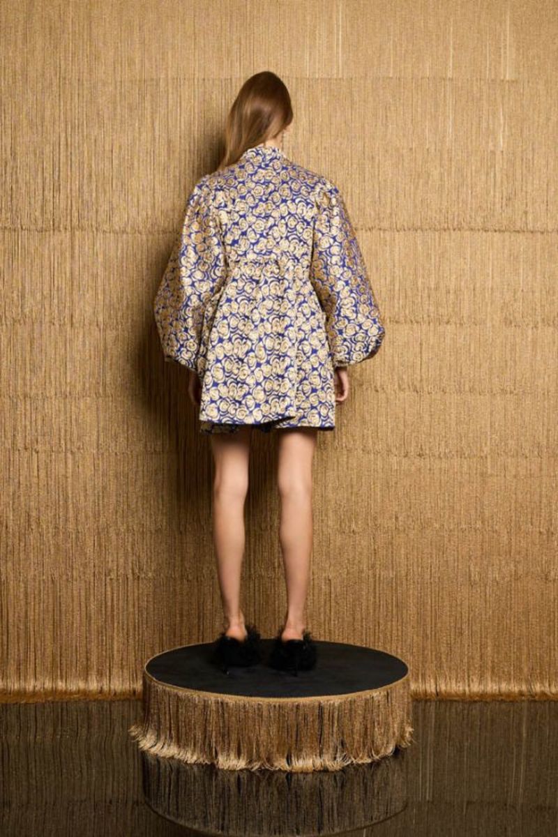 Rose Museロゼミューズjacquard check dress Sister Jane Record Rose Jacquard Mini Dress - Royal Blue