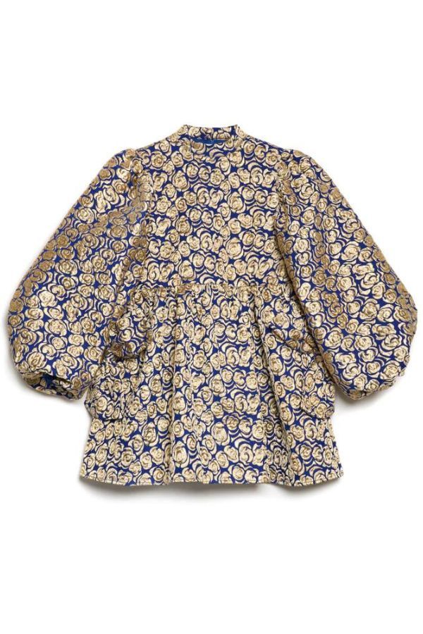 Sister Jane Record Rose Jacquard Mini Dress - Royal Blue