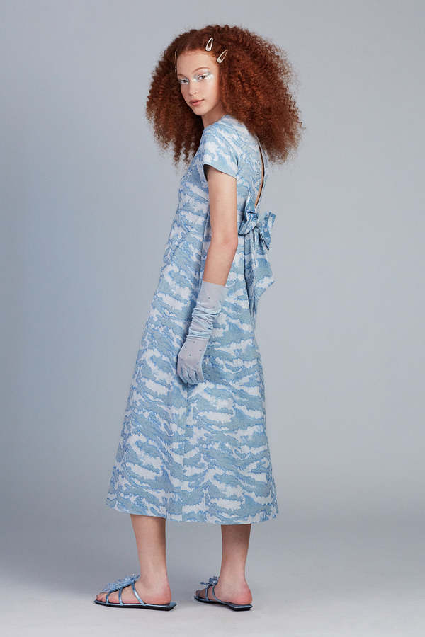 Anna Sui Sauvage Jacquard Dress - Powder Blue Multi | Garmentory