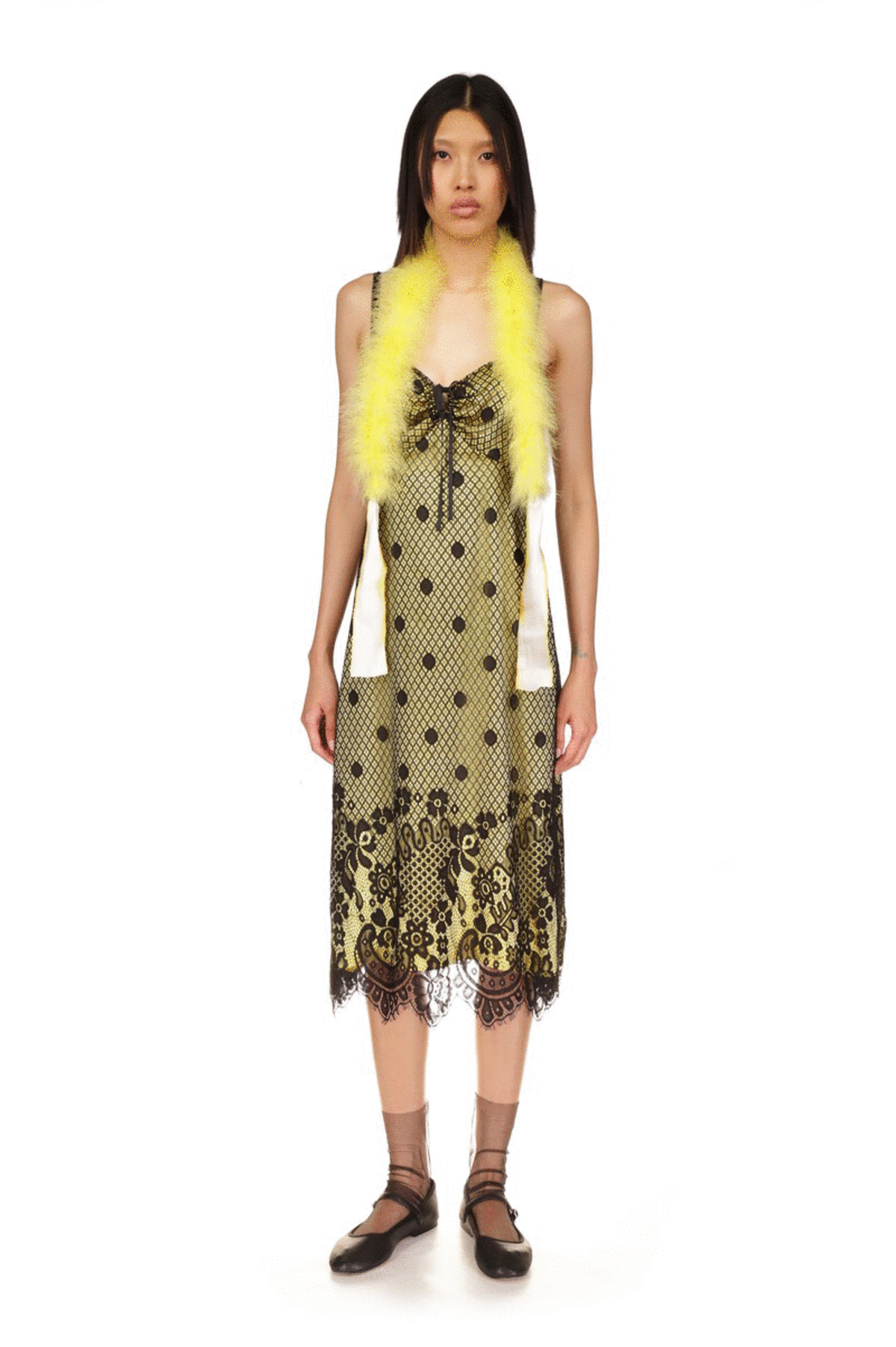 chinese dress ladies Brielle Chamomile Guipure Lace Mini Dress
