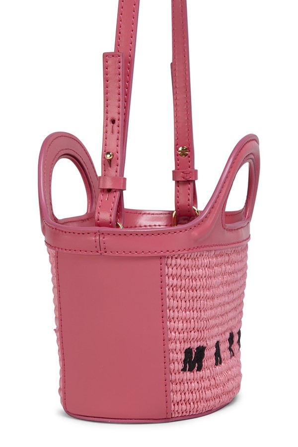 Marni Tropicalia Micro leather and raffia Bag - Pink | Garmentory