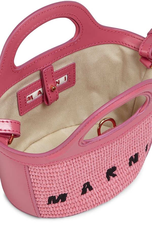 Marni Tropicalia Micro leather and raffia Bag - Pink
