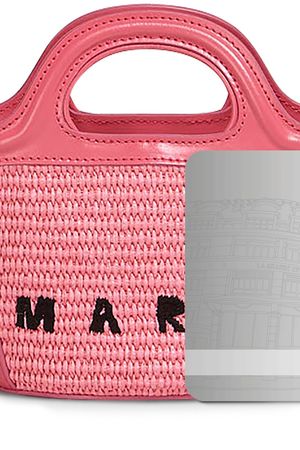 Marni Tropicalia Micro leather and raffia Bag - Pink | Garmentory