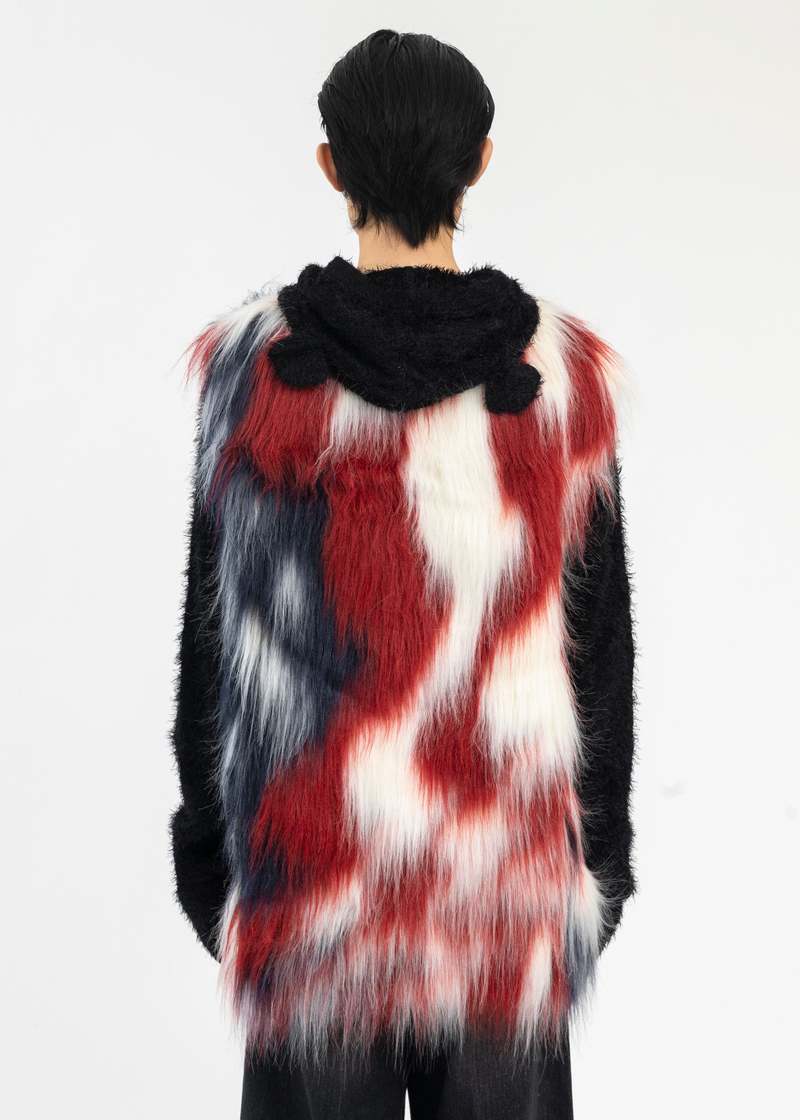 MASU masu MARBLE FLAG FUR VEST 44