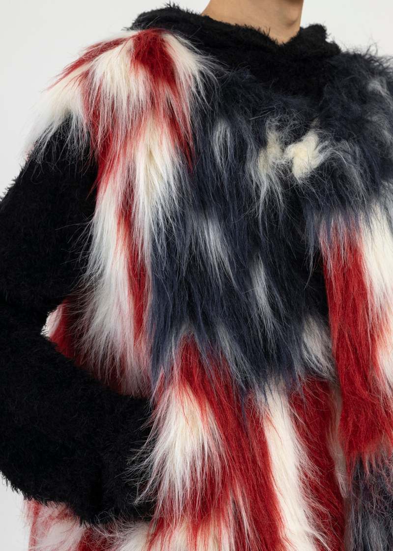 MASU masu MARBLE FLAG FUR VEST 44