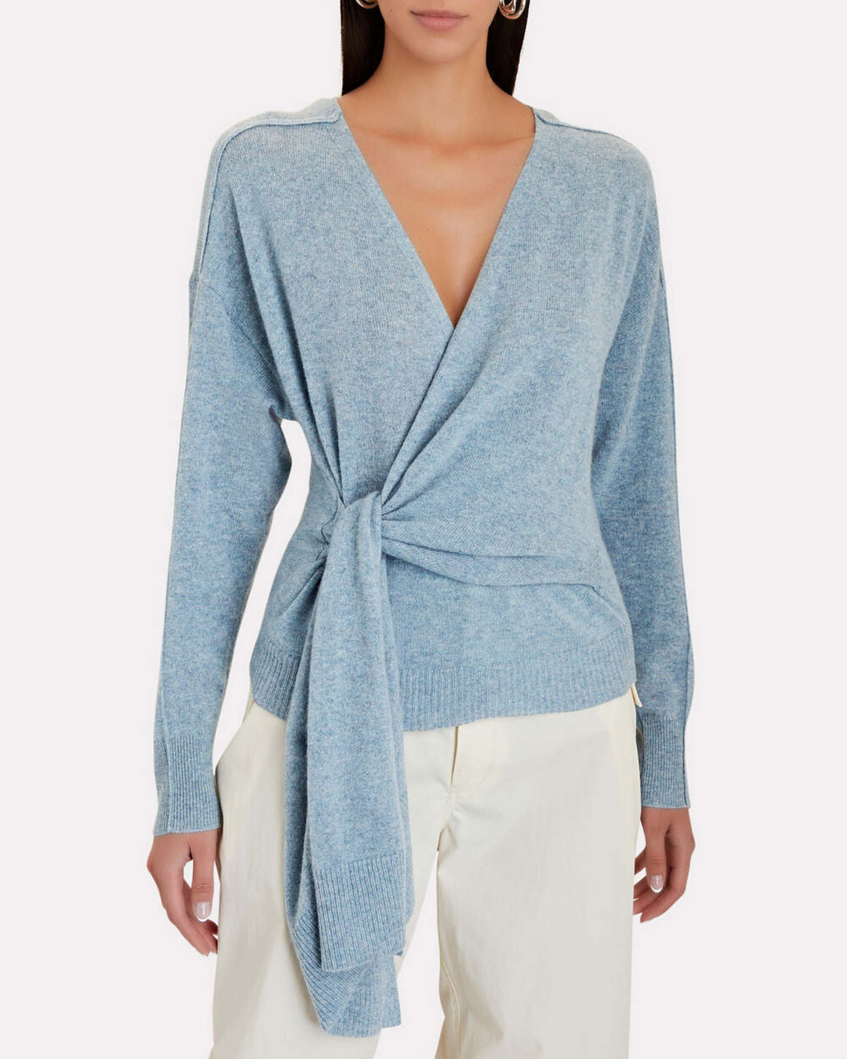 Jonathan Simkhai Trudie Wrap Sweater - Slate | Garmentory