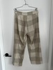 Ali Golden Raw Silk Pant - Neutral Plaid - Thumbnail 1
