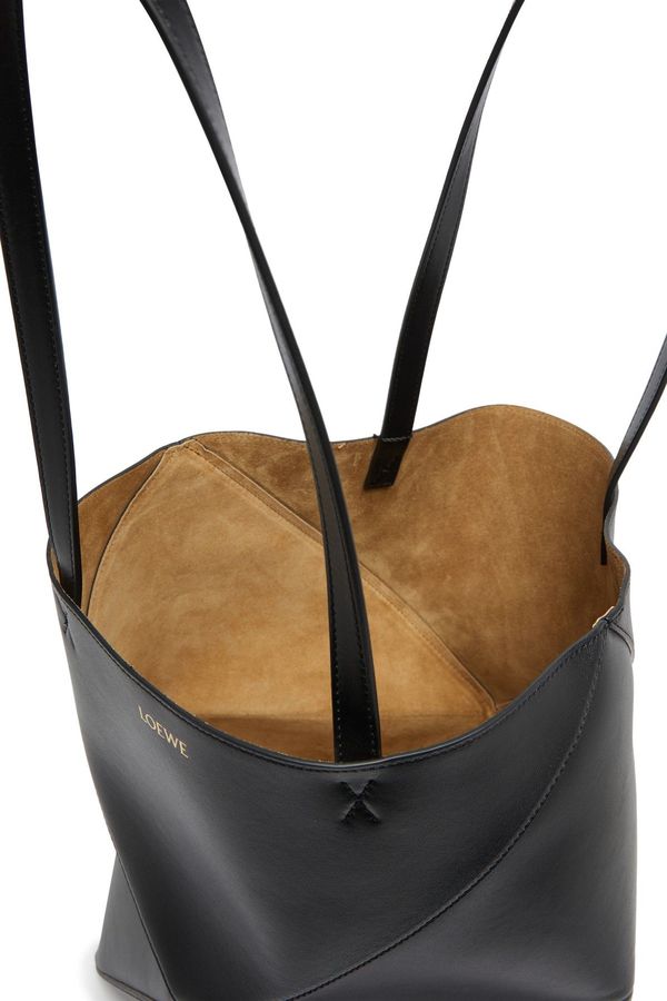 Brown Loewe Strap Vertical Tote Bag Women Tote Bag With Zip Closure