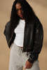 Oval Square ROCKER LEATHER BOMBER - VINTAGE BLACK - Thumbnail 9