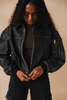 Oval Square ROCKER LEATHER BOMBER - VINTAGE BLACK - Thumbnail 12