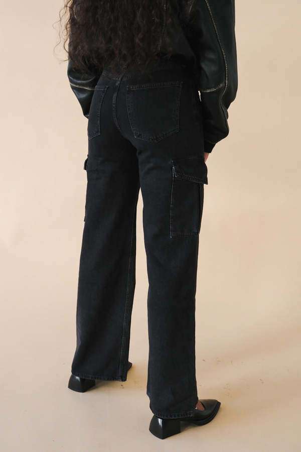 Oval Square ROCKER LEATHER BOMBER - VINTAGE BLACK