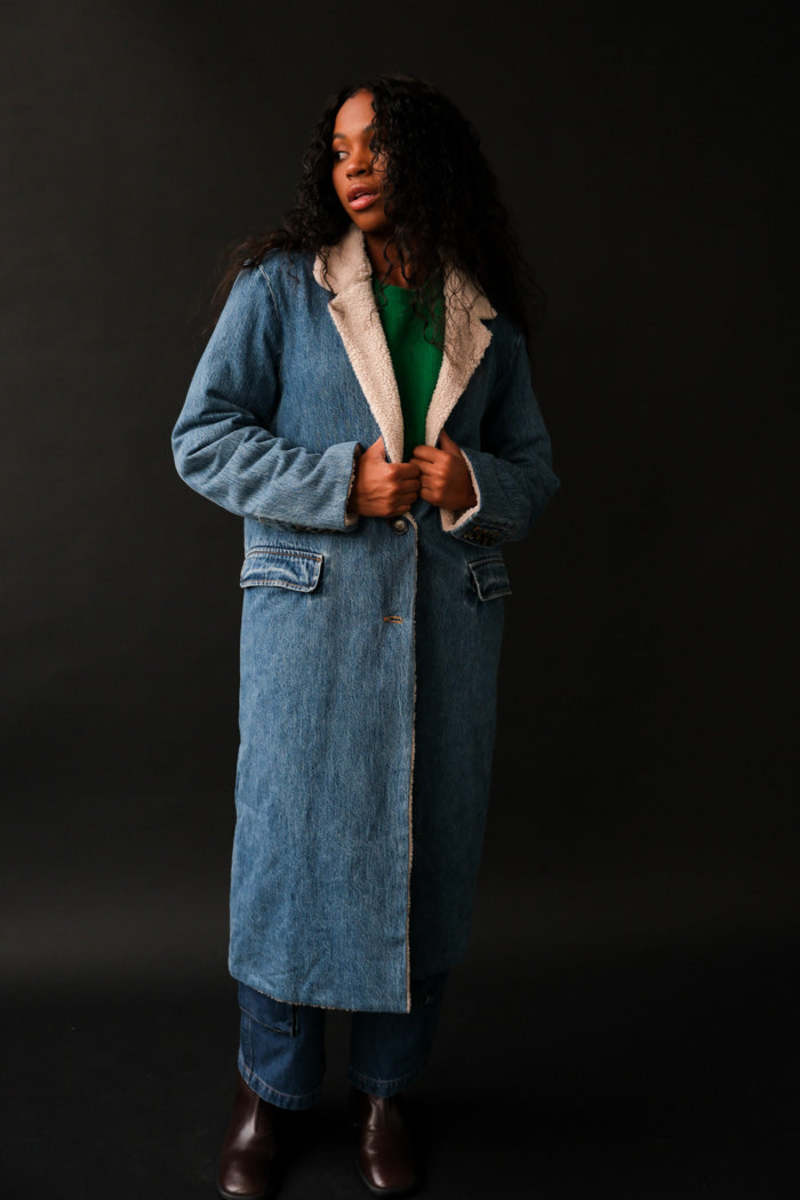 Still Here New York SHERPA DIMES COAT - CLASSIC BLUE