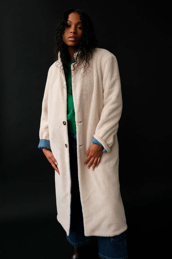 Still Here New York SHERPA DIMES COAT - CLASSIC BLUE