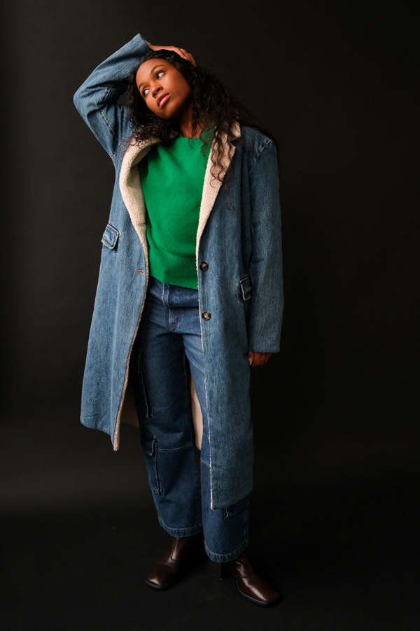 Still Here New York SHERPA DIMES COAT - CLASSIC BLUE