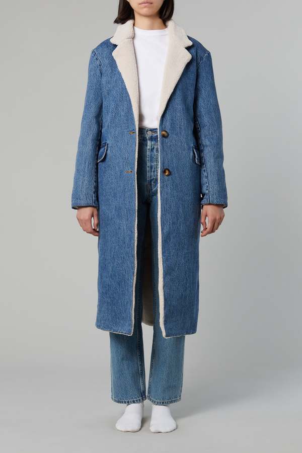 Still Here New York SHERPA DIMES COAT - CLASSIC BLUE