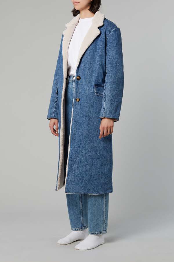 Still Here New York SHERPA DIMES COAT - CLASSIC BLUE