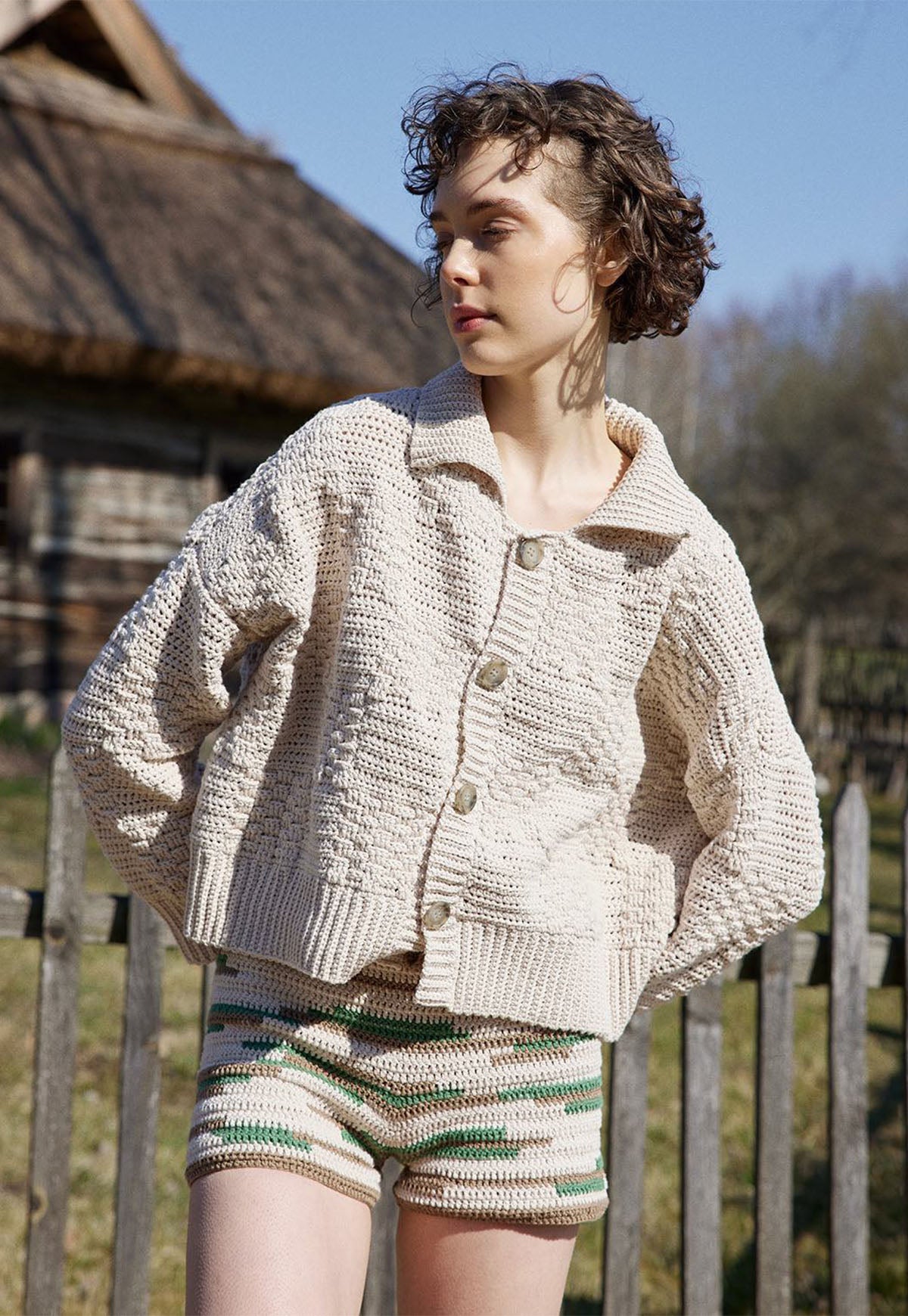 Oat Milk Hand-Knit Prietema Jacket main image 1