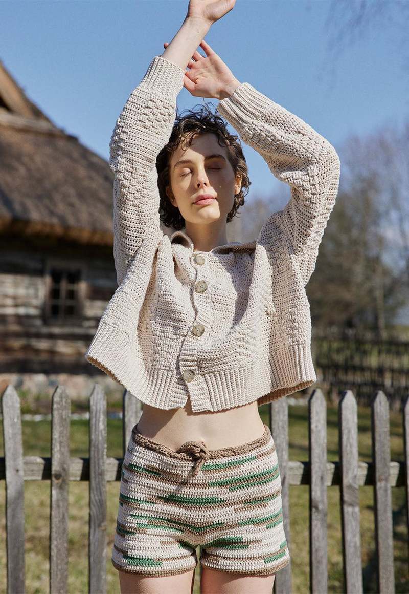 Oat Milk Hand-Knit Prietema Jacket