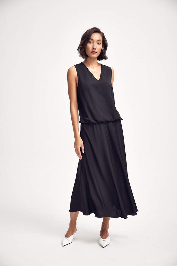 Lindsay Nicholas New York Romeo Recycled Poly Blouson Dress - Black