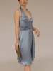 Vintage Susana Monaco Silk Halter Dress - Dusty Blue - Thumbnail 1