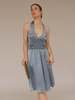 Vintage Susana Monaco Silk Halter Dress - Dusty Blue - Thumbnail 5