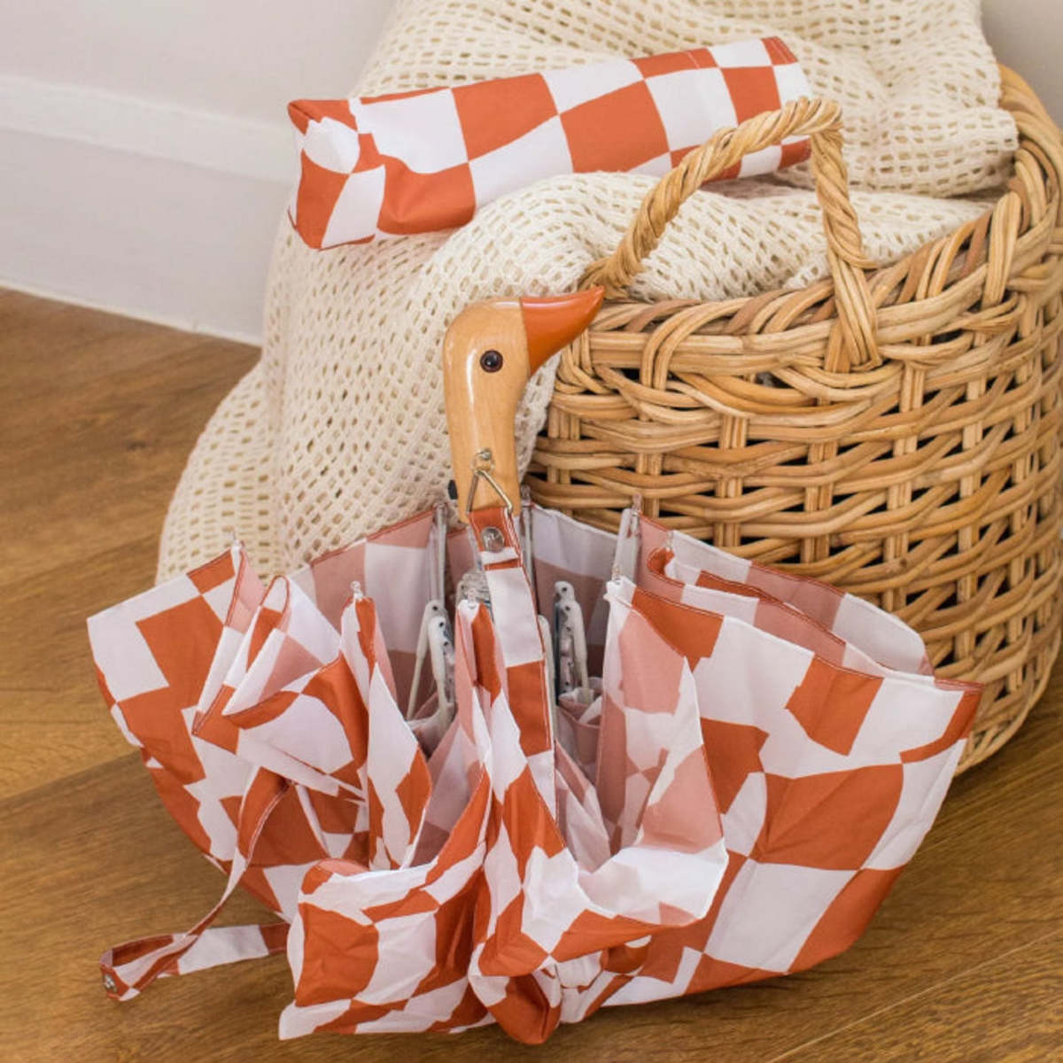 Original DuckHead Duck Umbrella Compact - Peanut Butter Checks main image 0