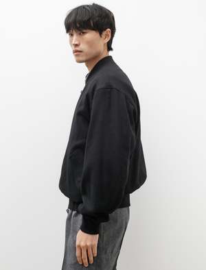 Polyploid Wool Flight Jacket C - Black | Garmentory