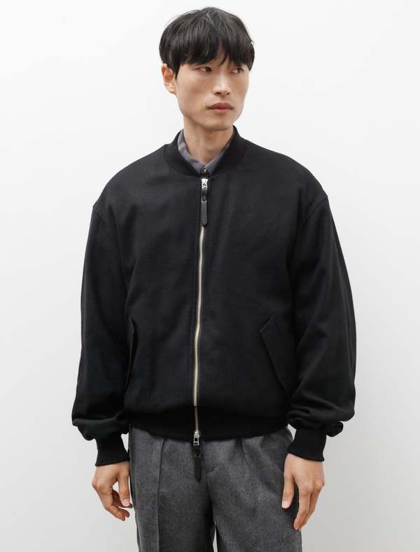 Polyploid Wool Flight Jacket C - Black | Garmentory