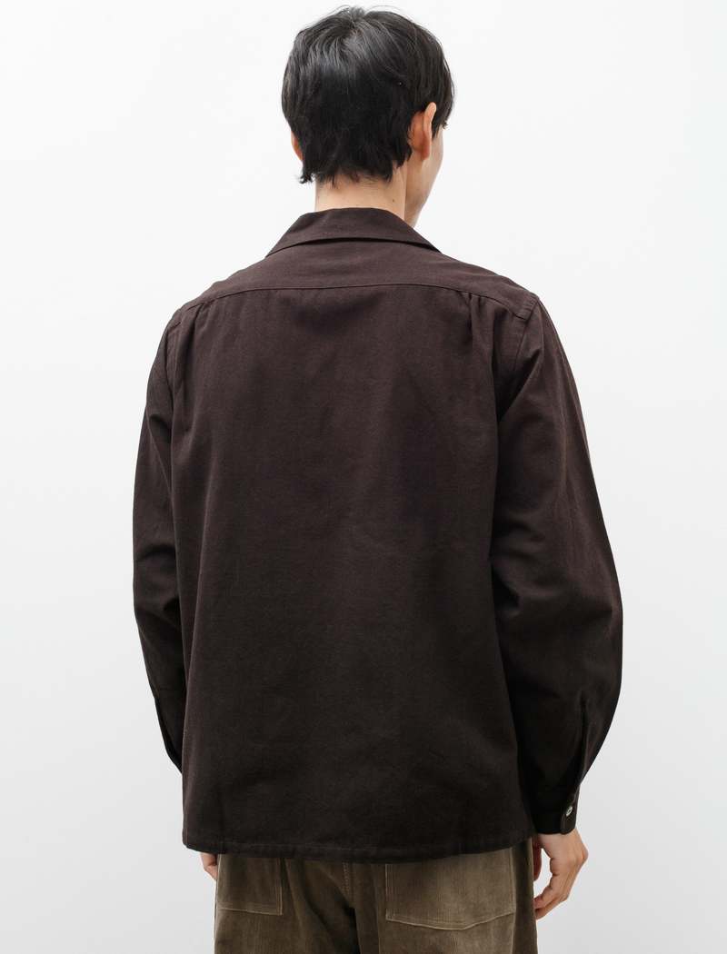 Taiga Takahashi Lot 101 Open Collar Shirt - Brown Black