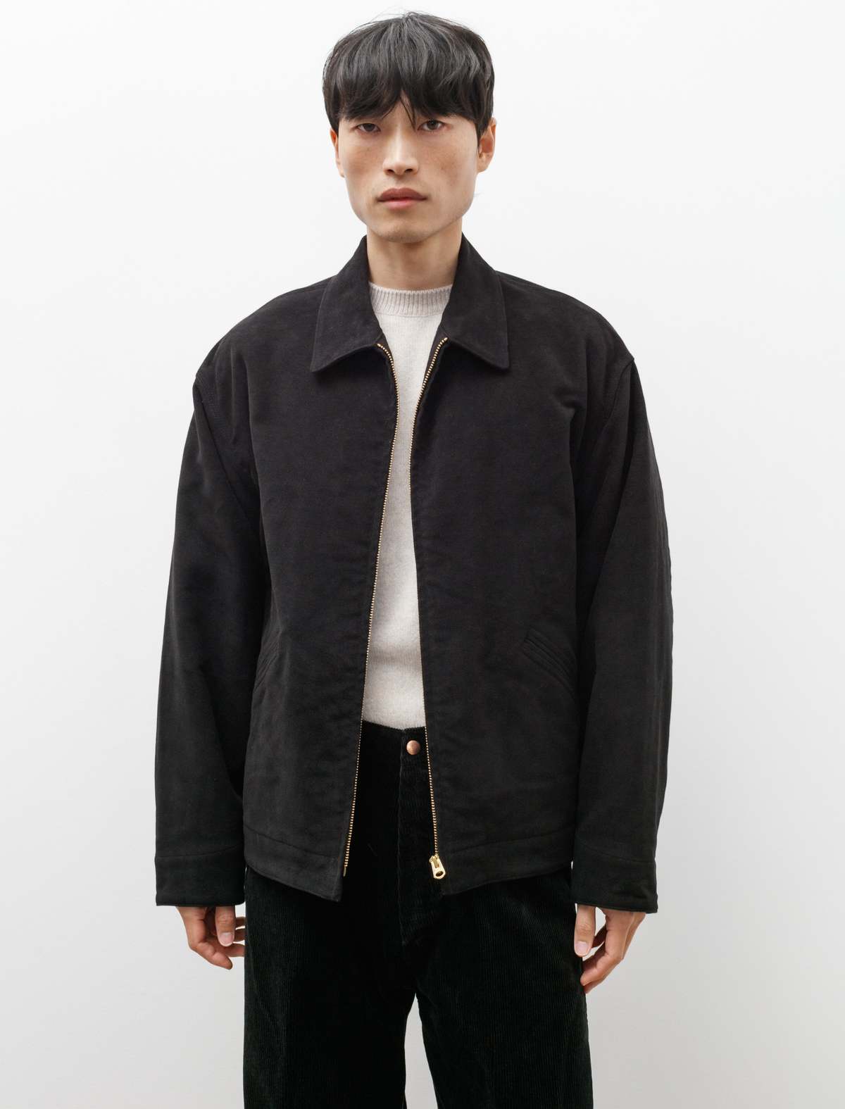 Moleskin Zip Jacket Black | Garmentory