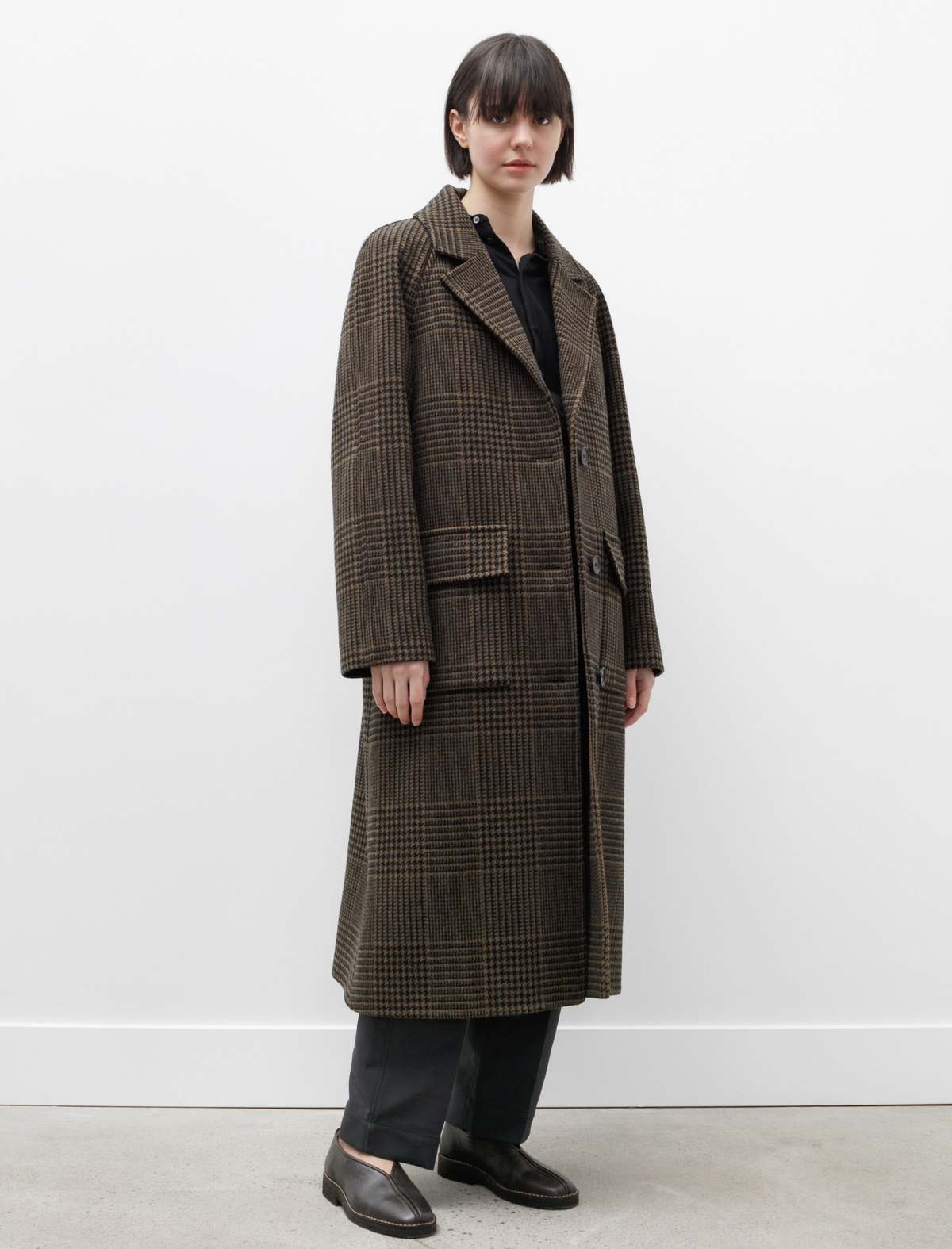 【AAKE】 HOWELL OVER COAT Raglan-Overcoat-Milled-Check-