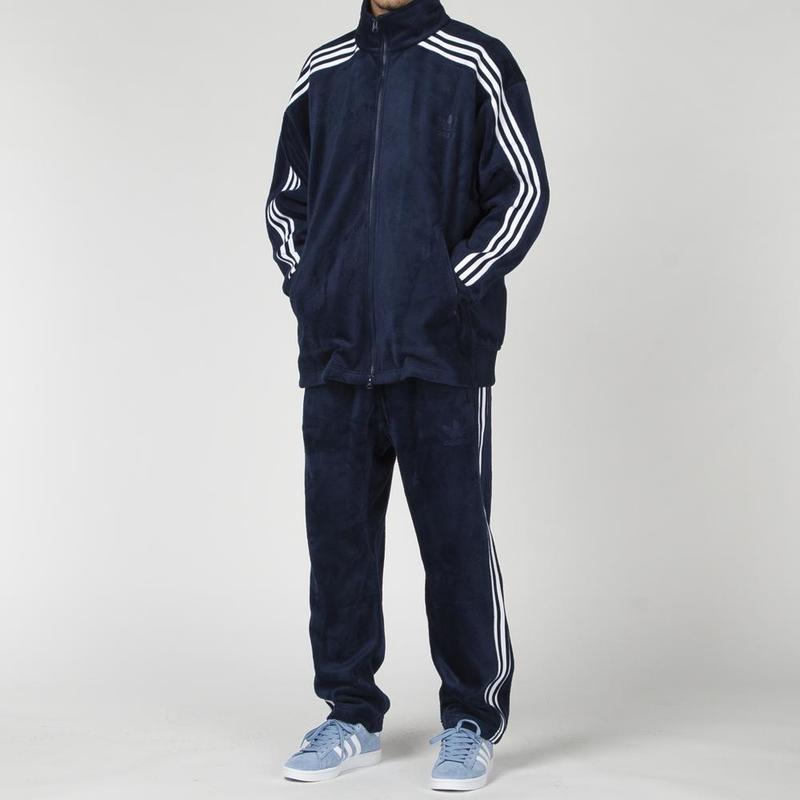 ジャケット・アウター Adidas BECKENBAUER Velour TRACK TOP Navy Adidas Originals Velour Beckenbauer Tracktop - Collegiate