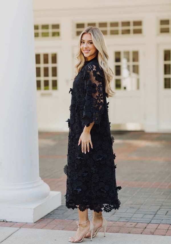 dress the population marie lace midi dress Dress the Population Lace Crochet Marie Midi