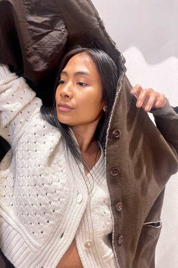 H+ Hannoh Wessel Milena Cashmere + Wool Coat - Sepia | Garmentory