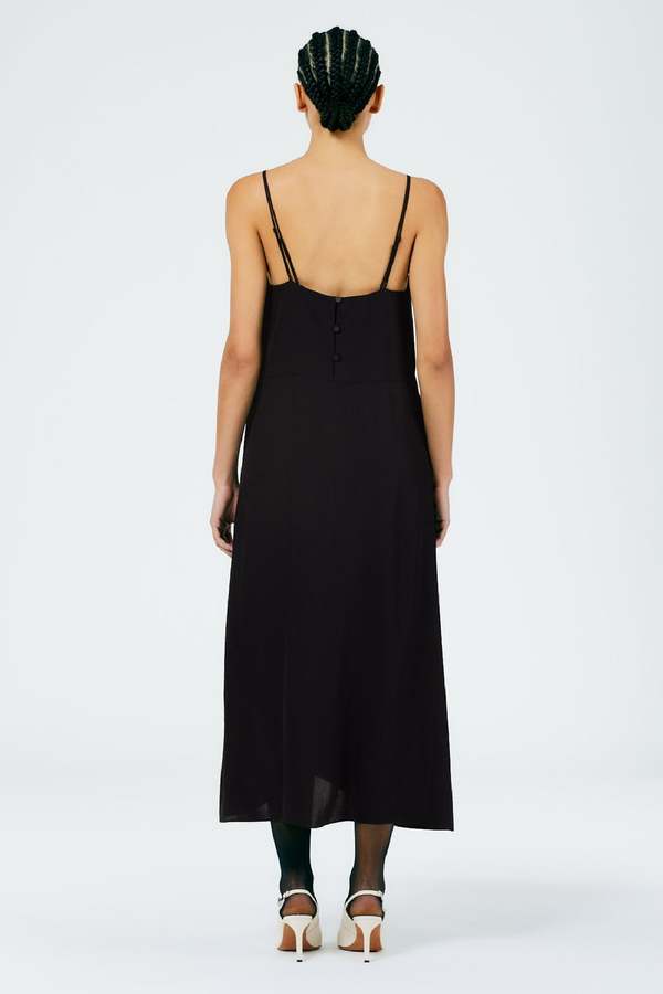 backless strapless shapewear for wedding dress Tibi Black Cotton Cut Out Dress main image 0