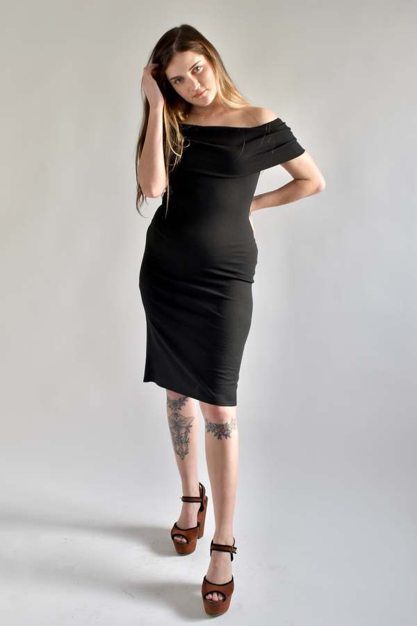 Altar Houseline Nora Midi Dress - Black