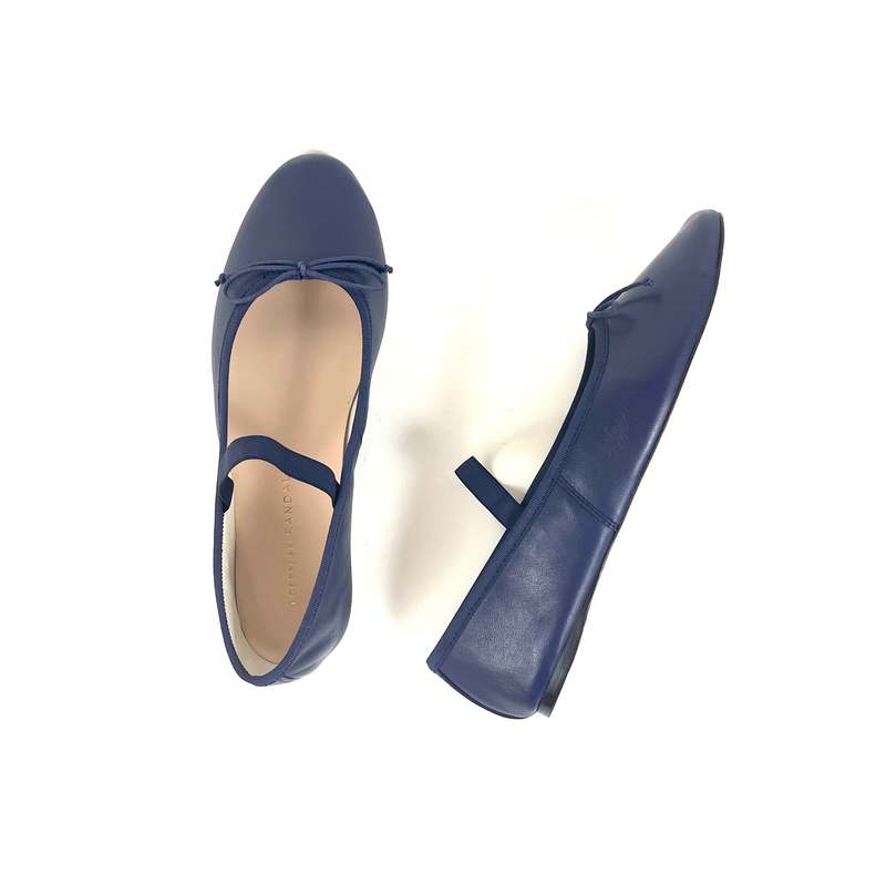 Loeffler Randall Leonie Leather Ballet Flat Navy
