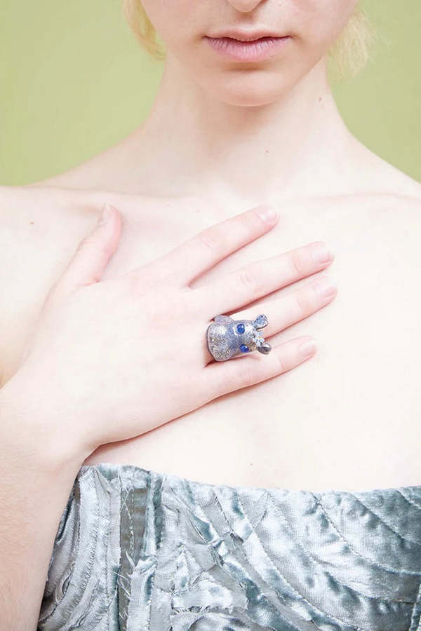 Collina Strada Hippo Ring - Ice Blue Speck | Garmentory